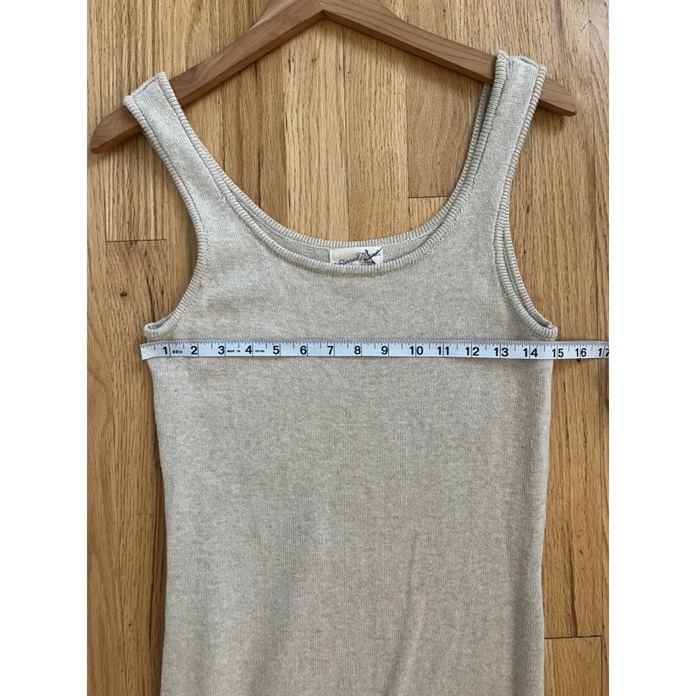 Universal Thread Womens Beige Knit Midi Tank Dress Pointelle Hem Size M - Picture 5 of 7